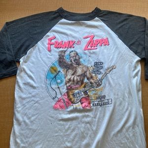 Insane Vintage Frank Zappa Single Stitch 3/4 Sleeve Ringer Shirt Italy Tour 1988